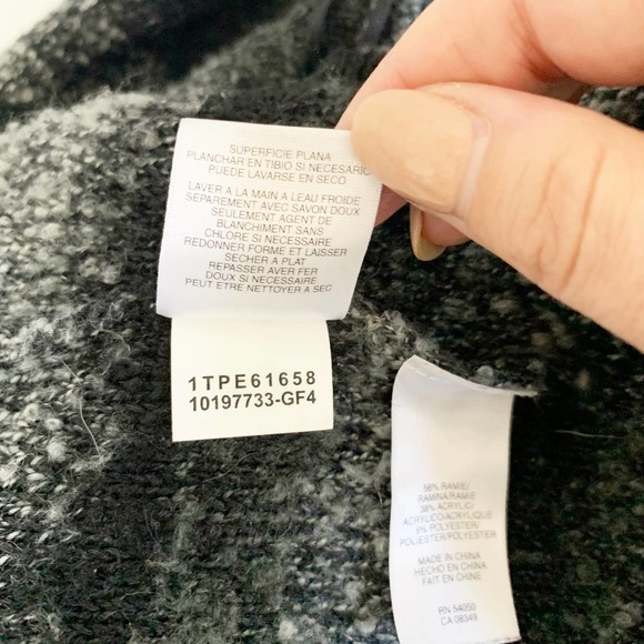 Jones New York Grey Black Striped Open Front Cardigan Women's Size X-Large XL - Picture 7 of 8